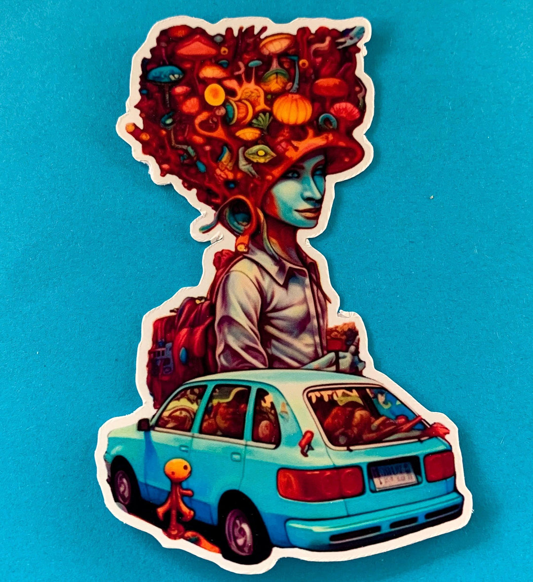 Psychedelic Woman Car - InkStickers