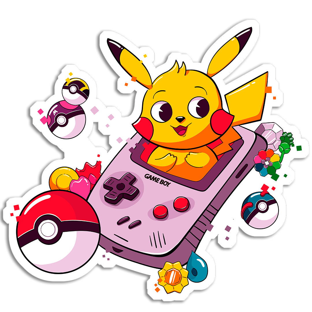 Pikachu Gameboy II - InkStickers