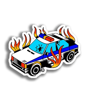 Melq - Fire at Police - InkStickers